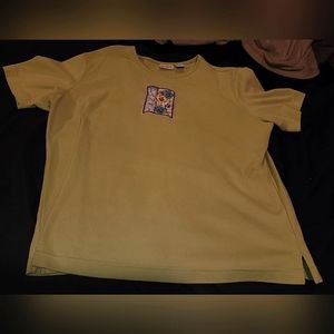 Female L Classic Elements Olive T-shirt  with Pansy iron-on
